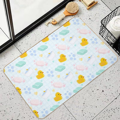 Cute Rubber Ducky Bath Time  Absorbent Bath Mat