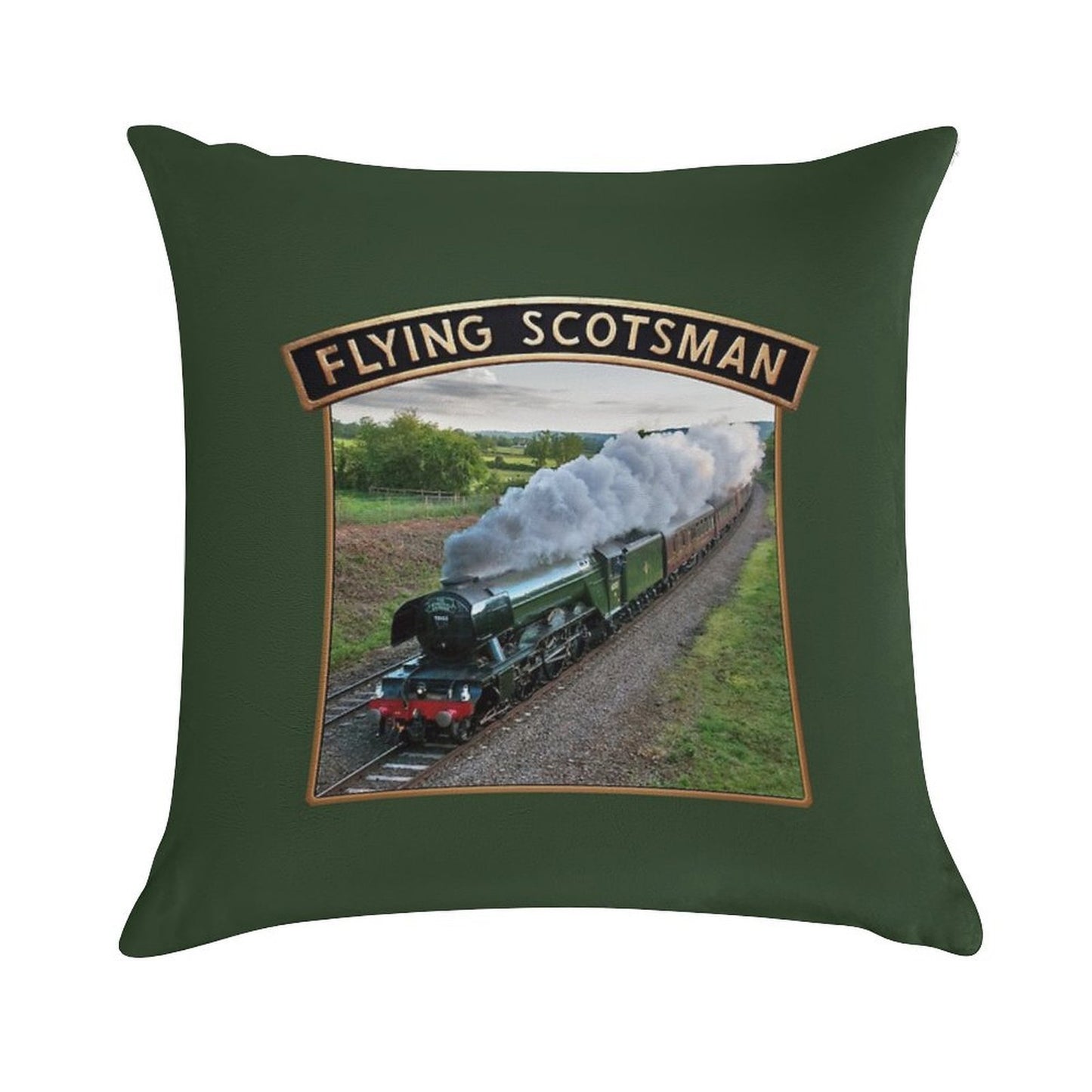 Flying Scotsman And Nameplate Soft Durable Construction Throw Pillow