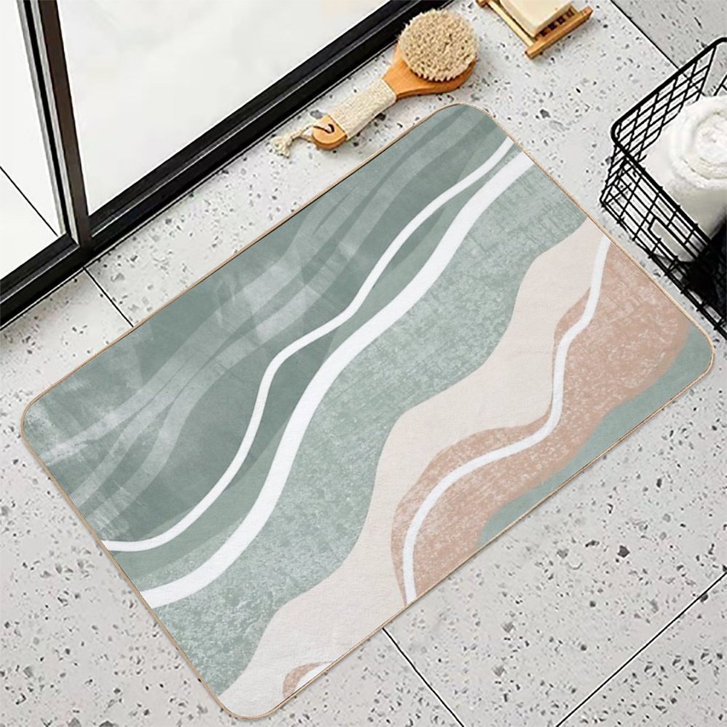 Abstract Beach Art  Absorbent Bath Mat