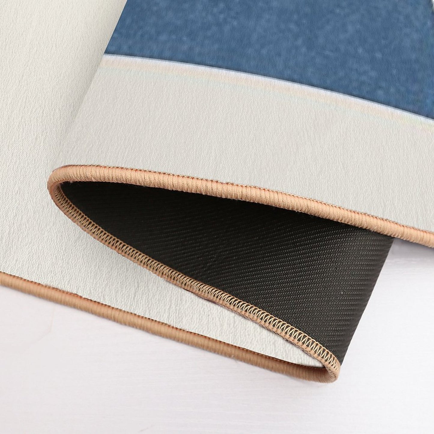 Arch Balance Blue - Mid Century Modern  Repositionable Bath Mat