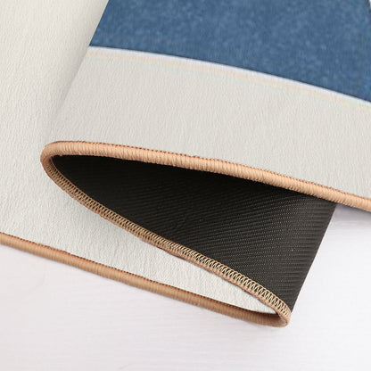 Arch Balance Blue - Mid Century Modern  Repositionable Bath Mat