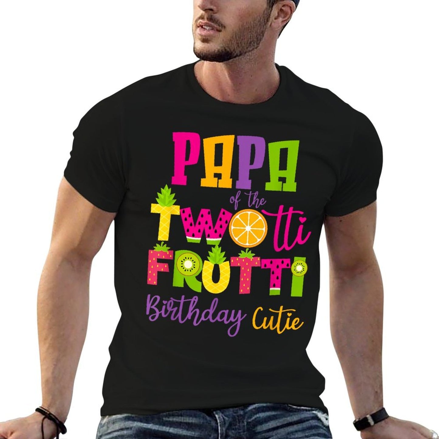 Cute Papa Twotii Frutti Birthday Family 2nd Birthday Girl  Moisture-wicking T-Shirt