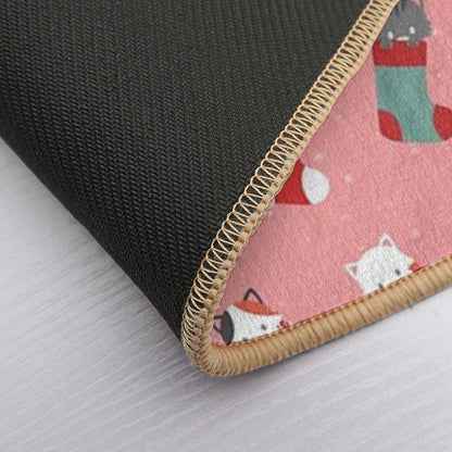 Christmas Cat Stockings  Slip-Resistant Bath Mat