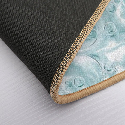 Aqua Effervescence Clear Fizzy Bubbles Pattern  Stain-Proof Bath Mat