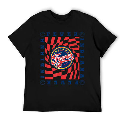 WNBA Indiana Fever Retro Wavy Checkerboard Easy-care T-Shirt