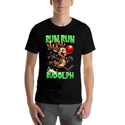 Christmas 5K Run Rudolph Holiday Team Running Outfit  Wrinkle-resistant T-Shirt