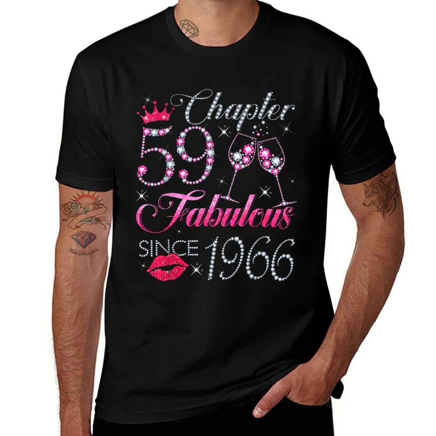Chapter 59 Fabulous Since 1966 59Th Birthday Gift For Women  Rolled Sleeves T-Shirt