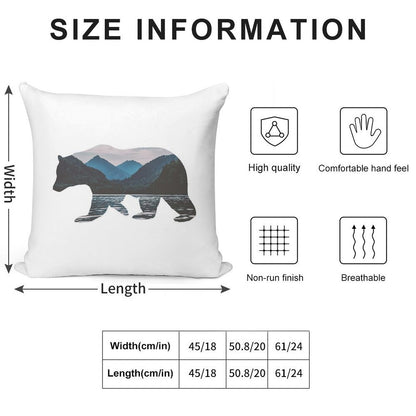 Mountain Bear Soft Multiple Sizes Throw Pillow