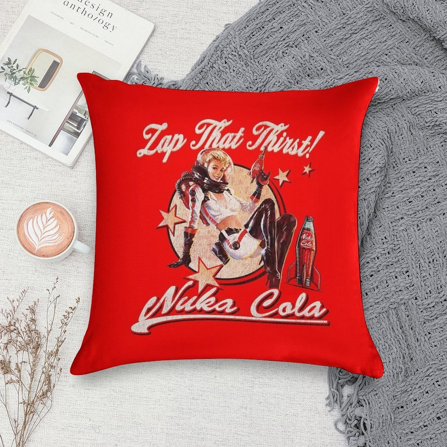 Nuka Pinup Girl Worn-Out Dks Soft Durable Construction Throw Pillow