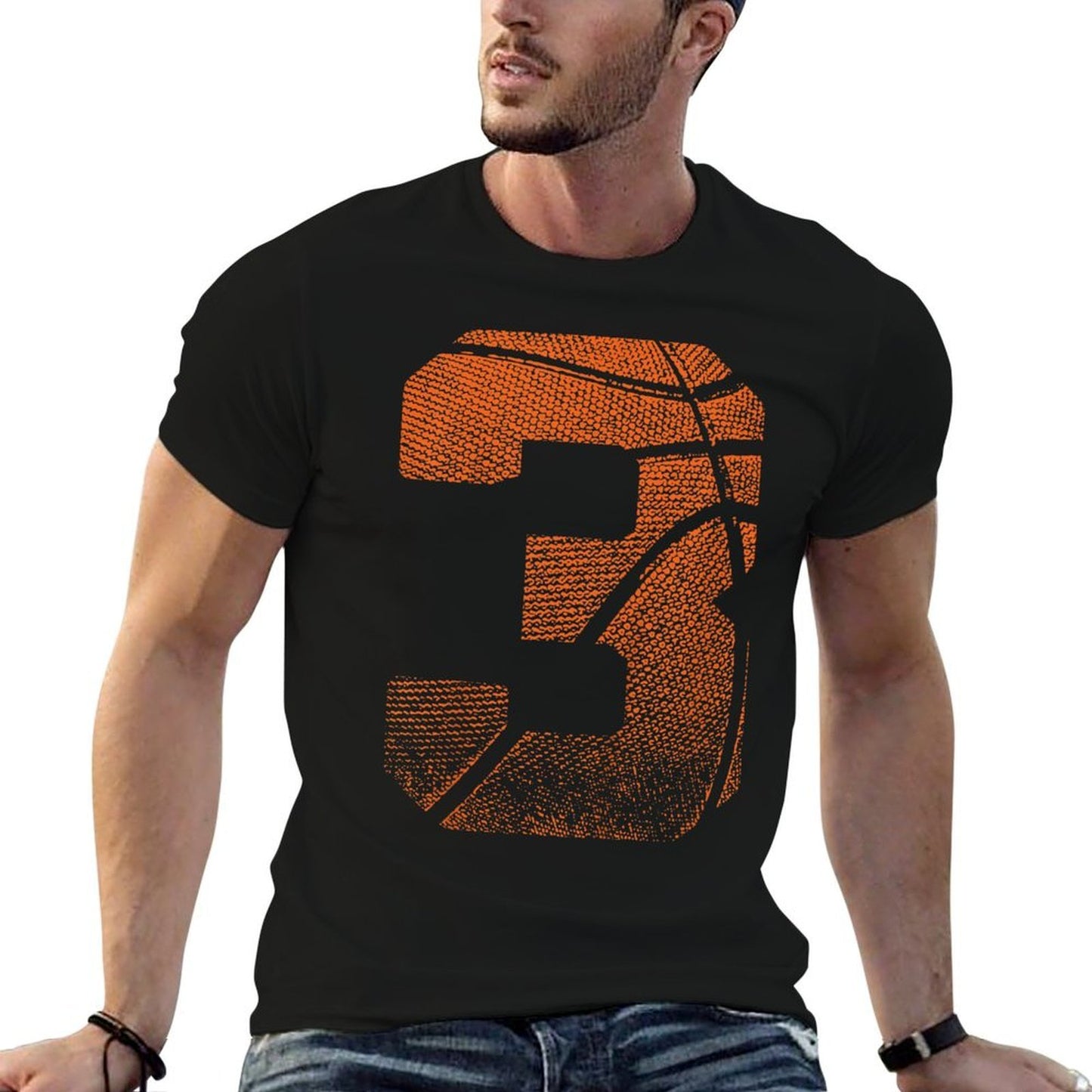 Kids 3rd Birthday Boy Basketball Player Basketball 3 Years Old  Oversized Silhouette T-Shirt