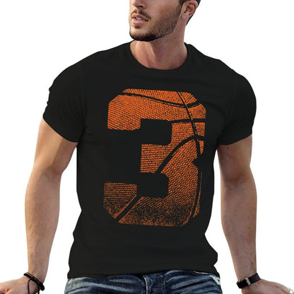 Kids 3rd Birthday Boy Basketball Player Basketball 3 Years Old  Oversized Silhouette T-Shirt