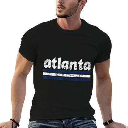Atlanta Georgia Three Stripe Vintage Weathered  Stretchy T-Shirt