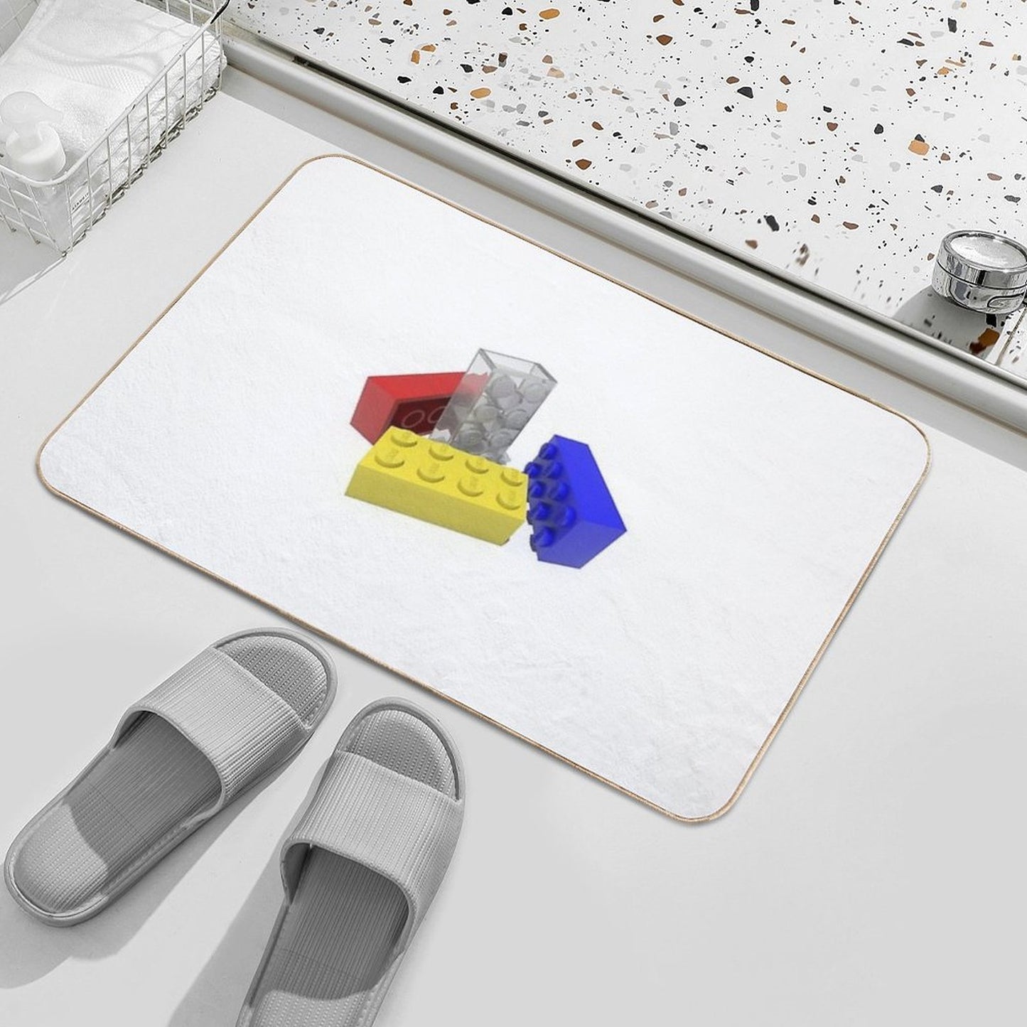 Building Blocks  Dirt-Trapping Bath Mat