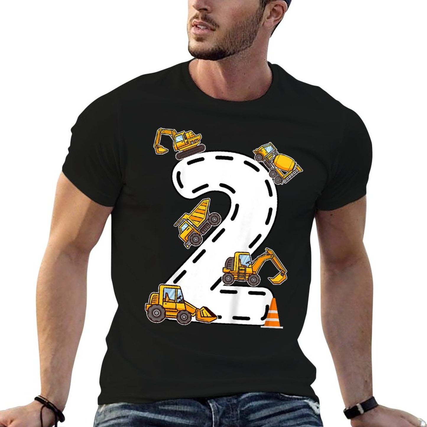 Kids 2 Years Boy Birthday Construction Theme 2nd Birthday Truck  Soft T-Shirt