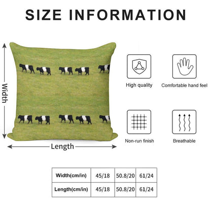Belted Galloway Cows Soft Short Plush Fabric Throw Pillow