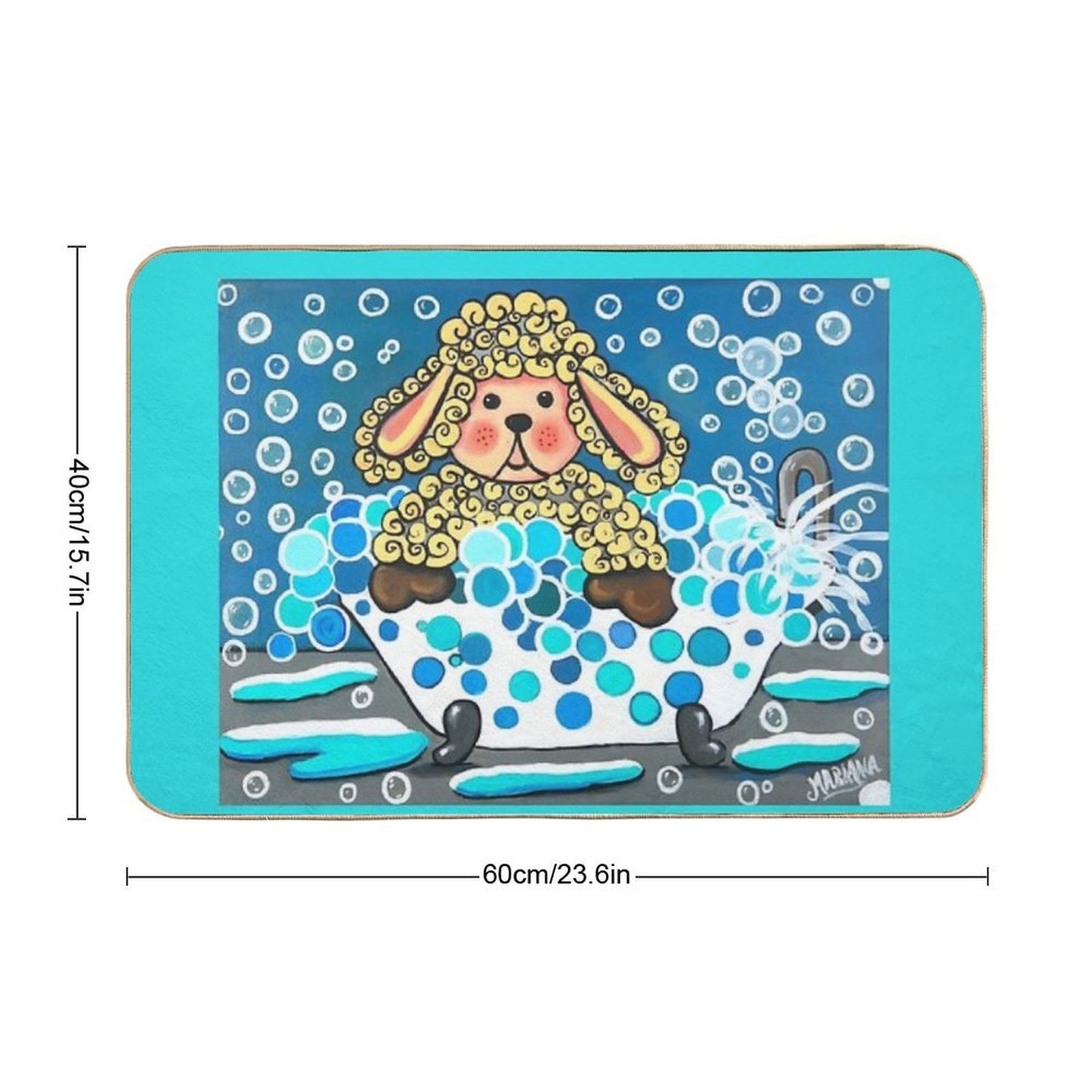 Baby Sheep Take A Bath  Fade-Resistant Bath Mat