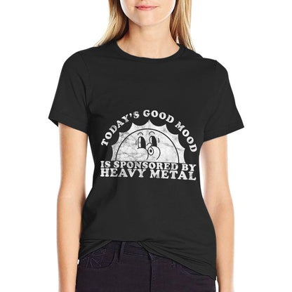 Funny Cute Vintage Retro Heavy Metal Or Heavy Metal Rolled Sleeves T-Shirt