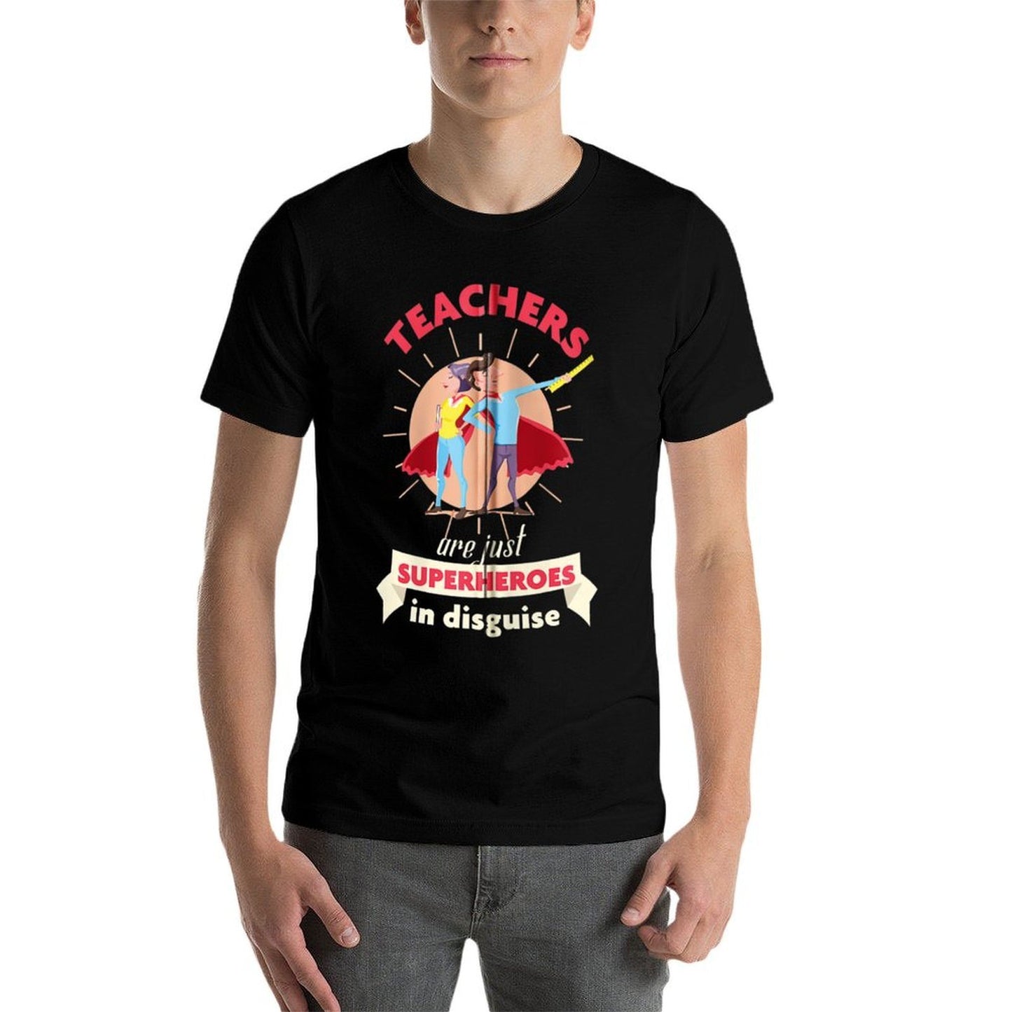 Teachers Are Superheroes in Disguise - Funny BTS T Zip  High-quality Stitching T-Shirt