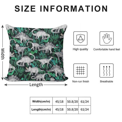 Dinosaur Jungle Soft Decorative Cover Throw Pillow