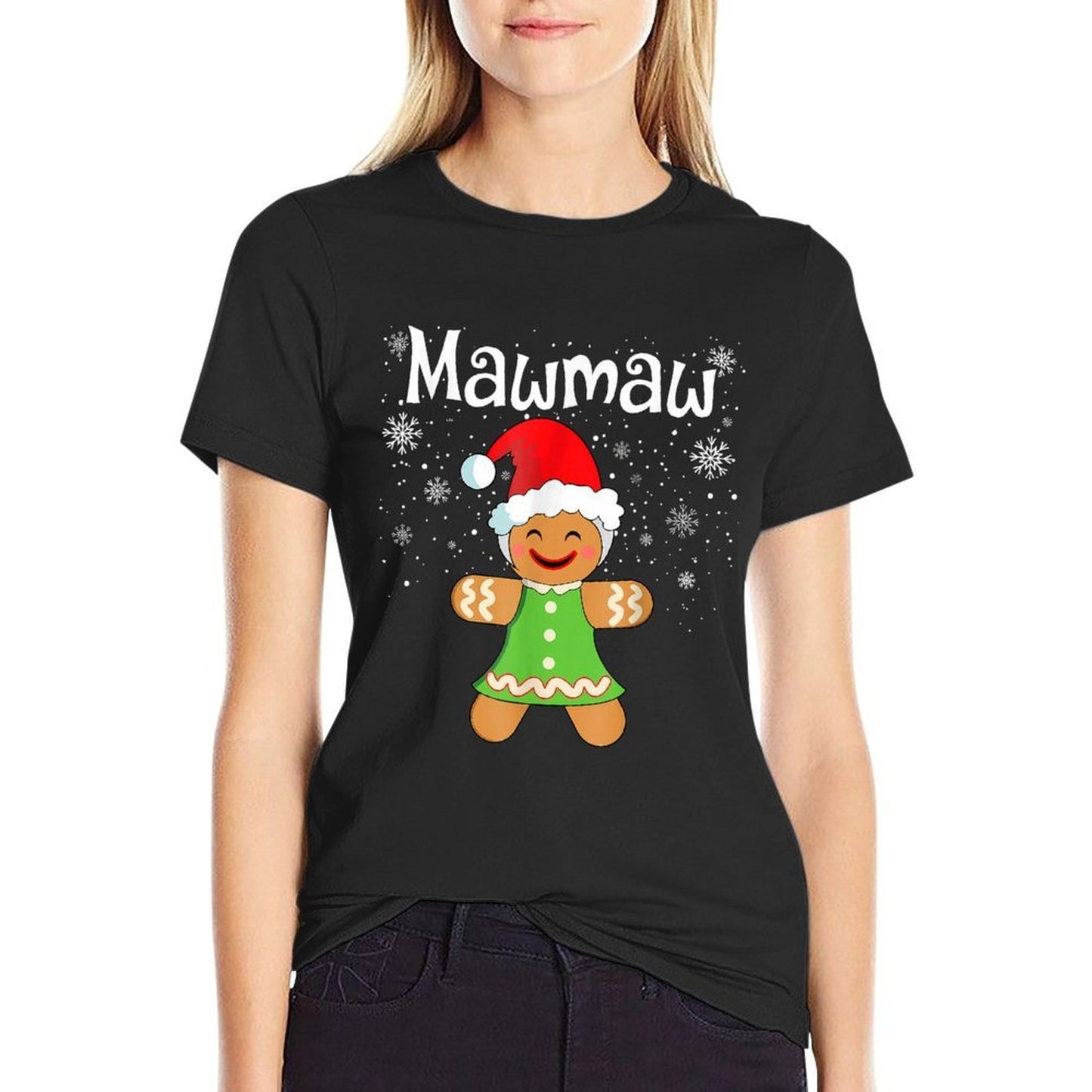 Mawmaw Gingerbread Family Matching Christmas Women  Slim-fit Cut T-Shirt
