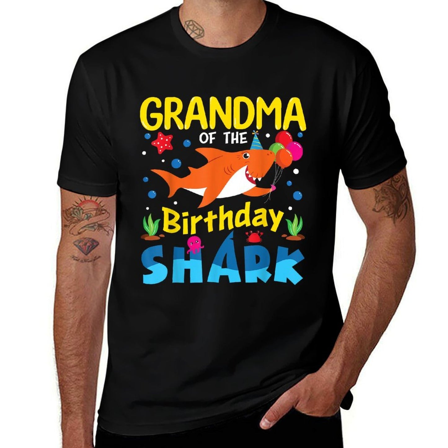 Grandma Birthday Kids Shark Party Matching Family  Lightweight T-Shirt