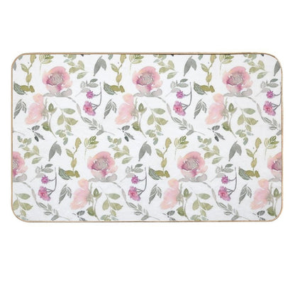 Floral Pattern in Watercolors  Slip-Resistant Bath Mat