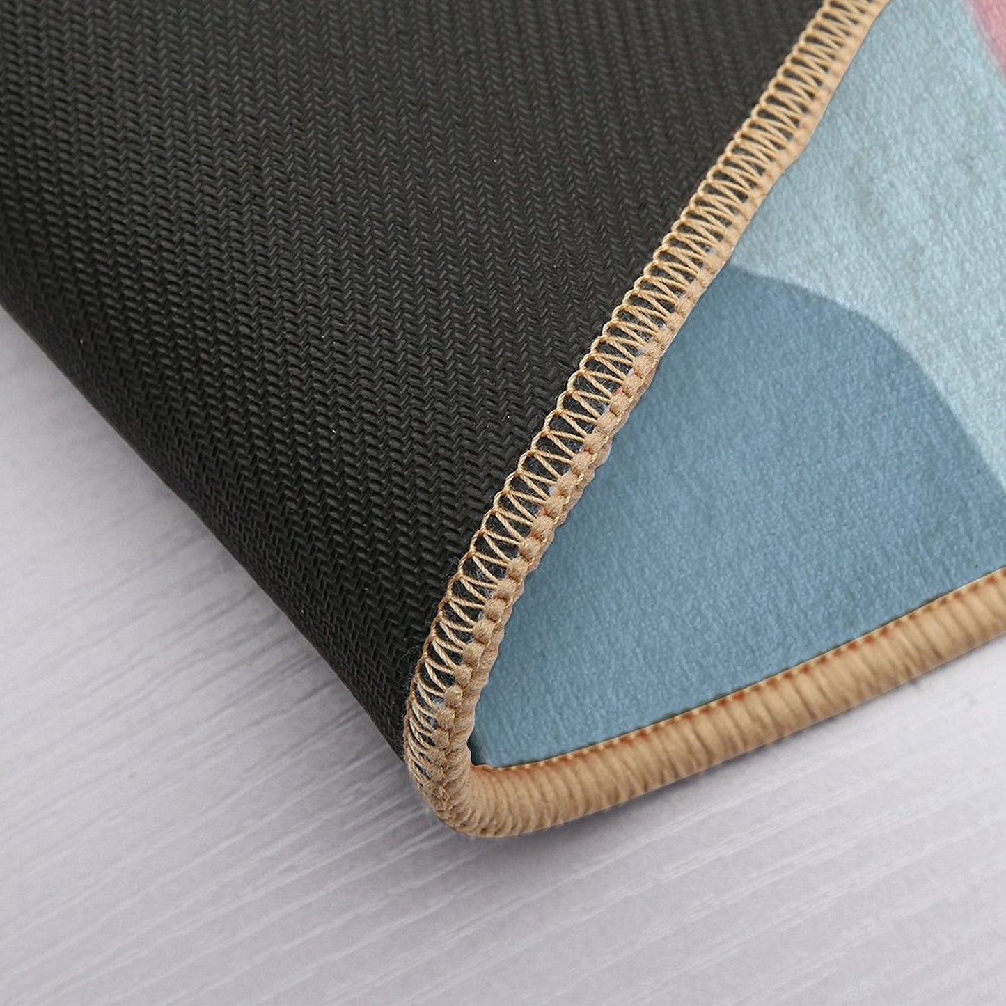 Bottels Blue Leaves  Easy To Clean Bath Mat