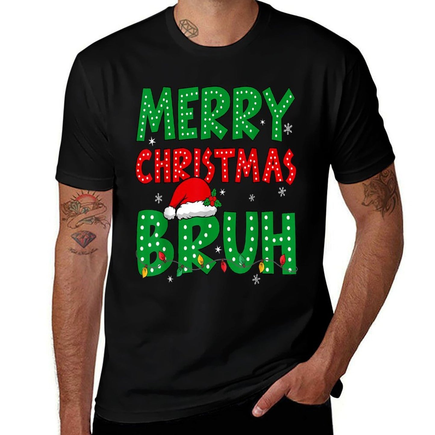 Bruh Meme Funny Saying Bro Greetingns Boys Men Christmas  Rolled Sleeves T-Shirt