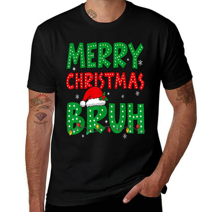 Bruh Meme Funny Saying Bro Greetingns Boys Men Christmas  Rolled Sleeves T-Shirt