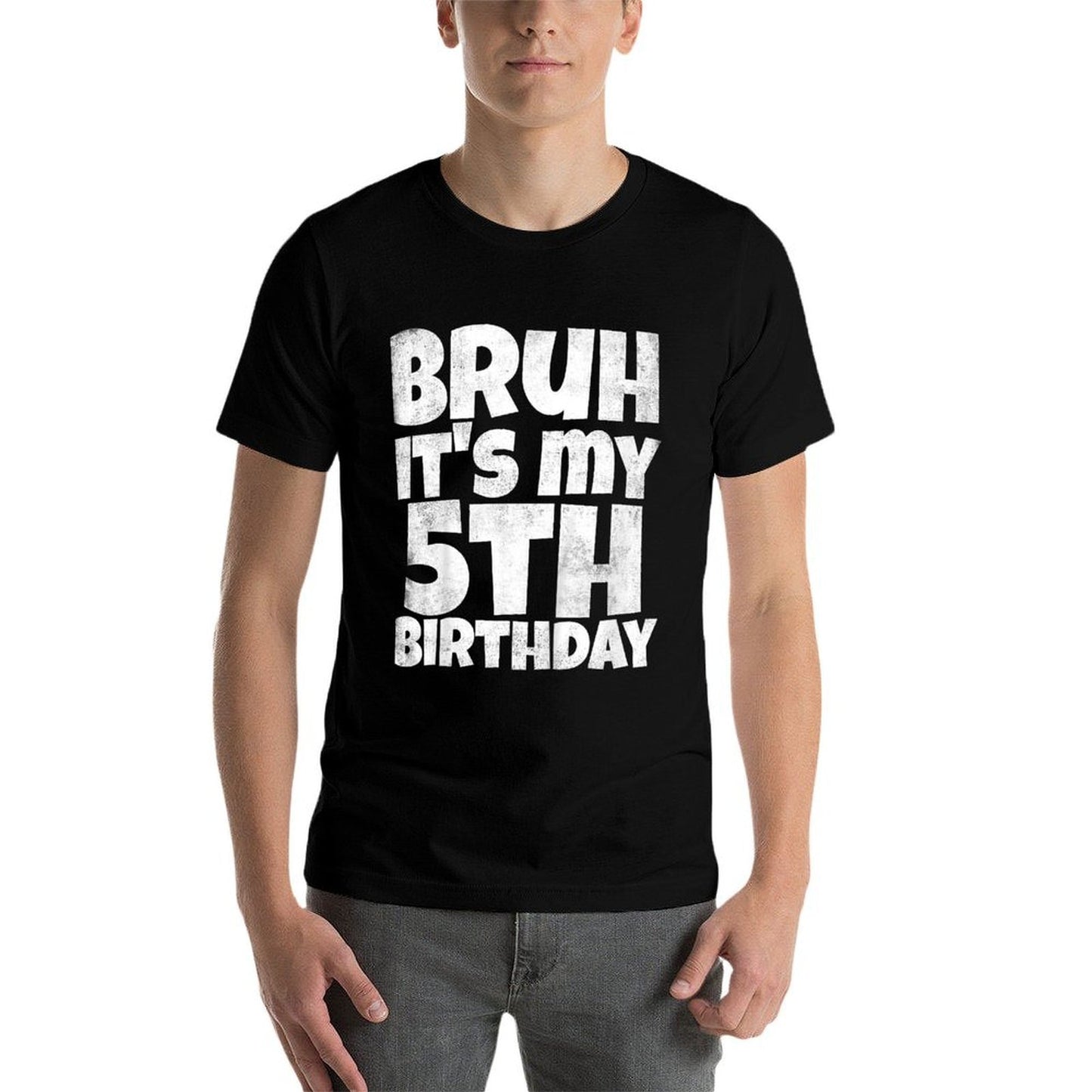 Kids Bruh It's My 5th Birthday Boy Gifts 5 Year Old Five BDay  Slim-fit Cut T-Shirt