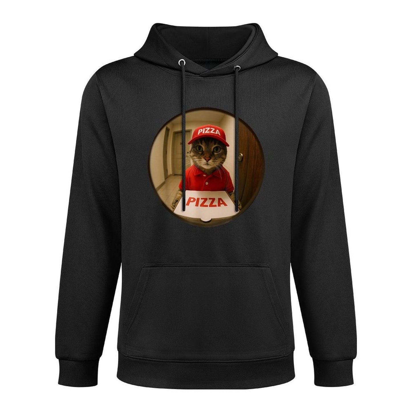 Funny Cats And Pizza Kitten Cat Men Women Kids Cotton-Polyester Blend Hoodie