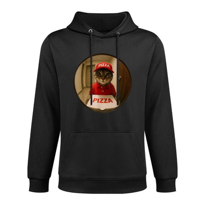 Funny Cats And Pizza Kitten Cat Men Women Kids Cotton-Polyester Blend Hoodie