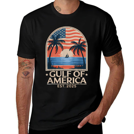 Gulf Of Usa America Est 2025 American Flag Summer-ready Fabric T-Shirt