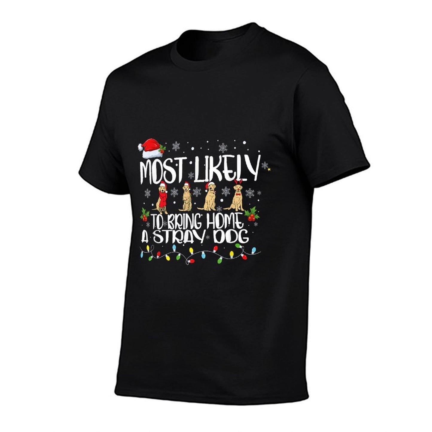 Most Likely To Bring Home A Stray Dog Matching Christmas Comfortable T-Shirt
