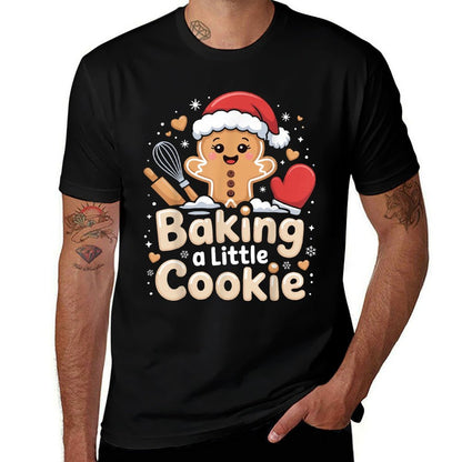 Baking A Little Cookie Cute Christmas Pregnancy Announcement  Relaxed-fit T-Shirt