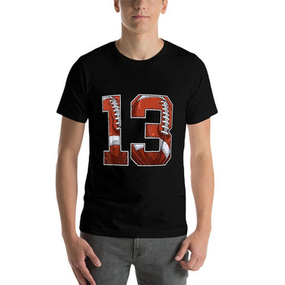 Football 13th Birthday Boy Thirteen 13 Years Old Bday Party Comfortable T-Shirt