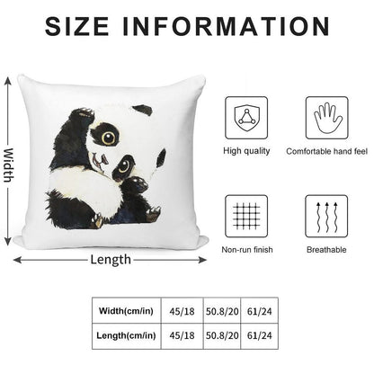 Panda Drawing Soft Style Accent Throw Pillow
