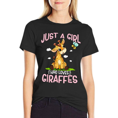 Just A Girl Who Loves Giraffes Cute Baby Giraffe  Stretchy T-Shirt