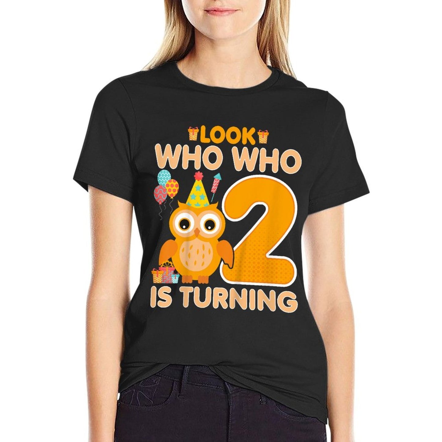 Kids Owl Look Who Who Is Turning - 2 Years Old 2nd Birthday Owl  Relaxed-fit T-Shirt