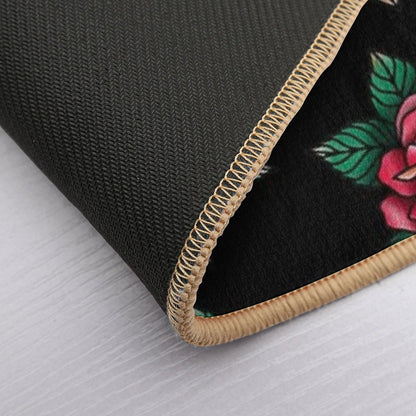 Traditional Red Rose Tattoo  High-Traffic Bath Mat
