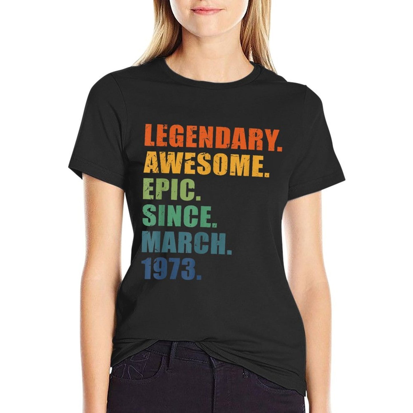 March 1973 50 Years Men Women Anniversary 50th Birthday  Eco-friendly Material T-Shirt