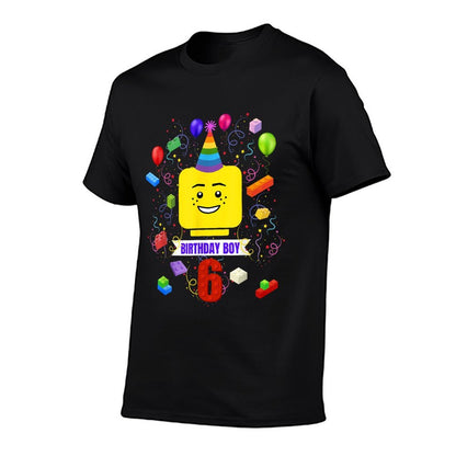 Building Bricks 6th Birthday Boy 6 Master Builder Blocks  Affordable Price T-Shirt