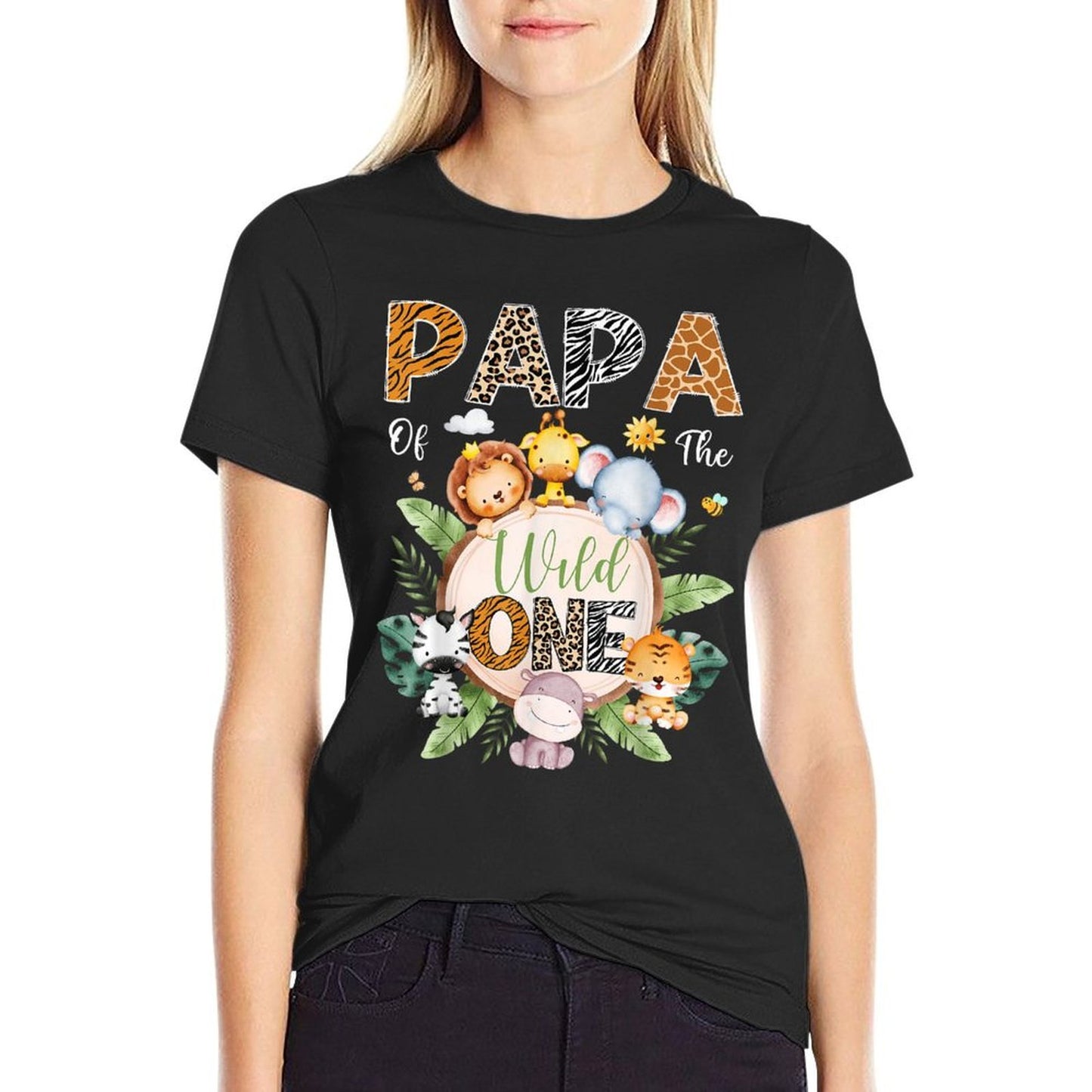 Papa Of The Wild One 1St Birthday Safari Jungle Animal Comfortable T-Shirt