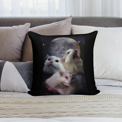Triple Thurston Moon Cats! Soft Fade-Resistant Throw Pillow