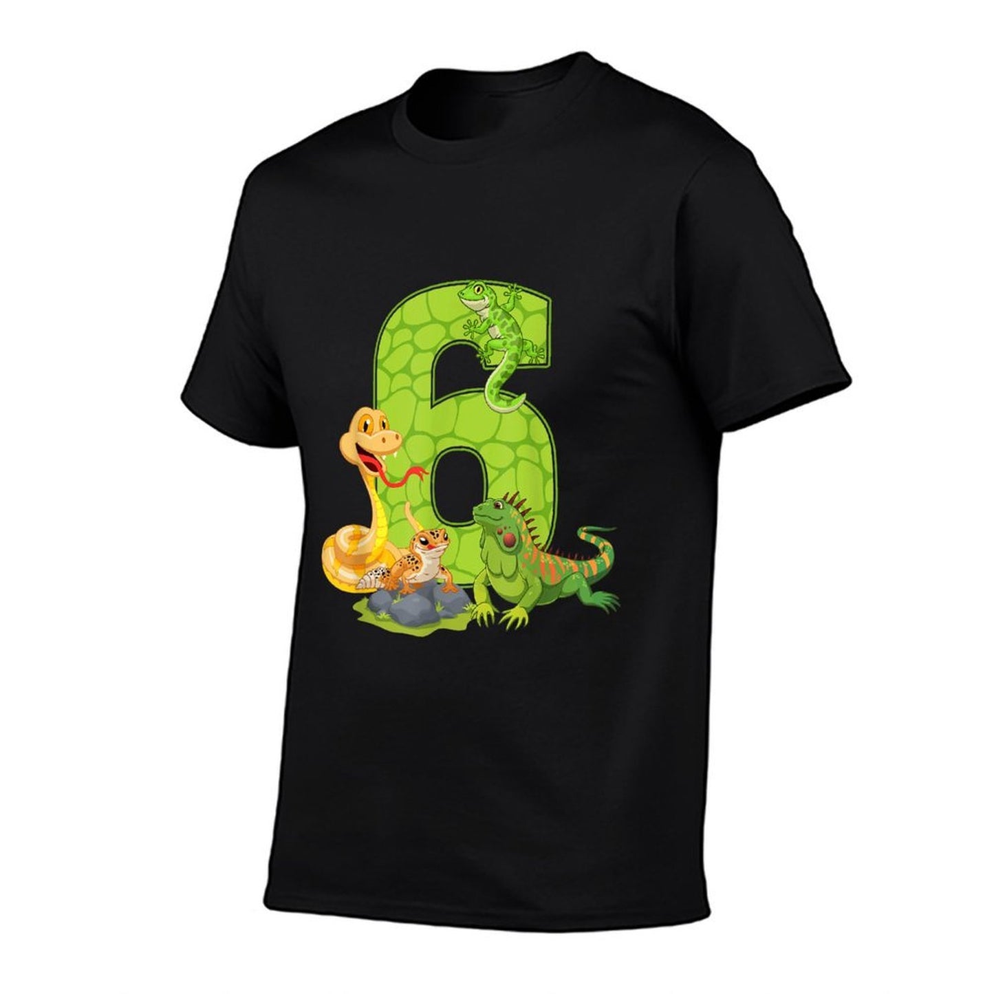 6th Birthday Snake Lizard Reptile 6 Year Old Birthday Party  Slim-fit Cut T-Shirt