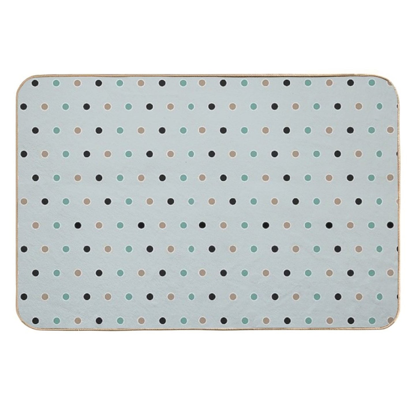 Dots Green-beige-black  Odorless Bath Mat