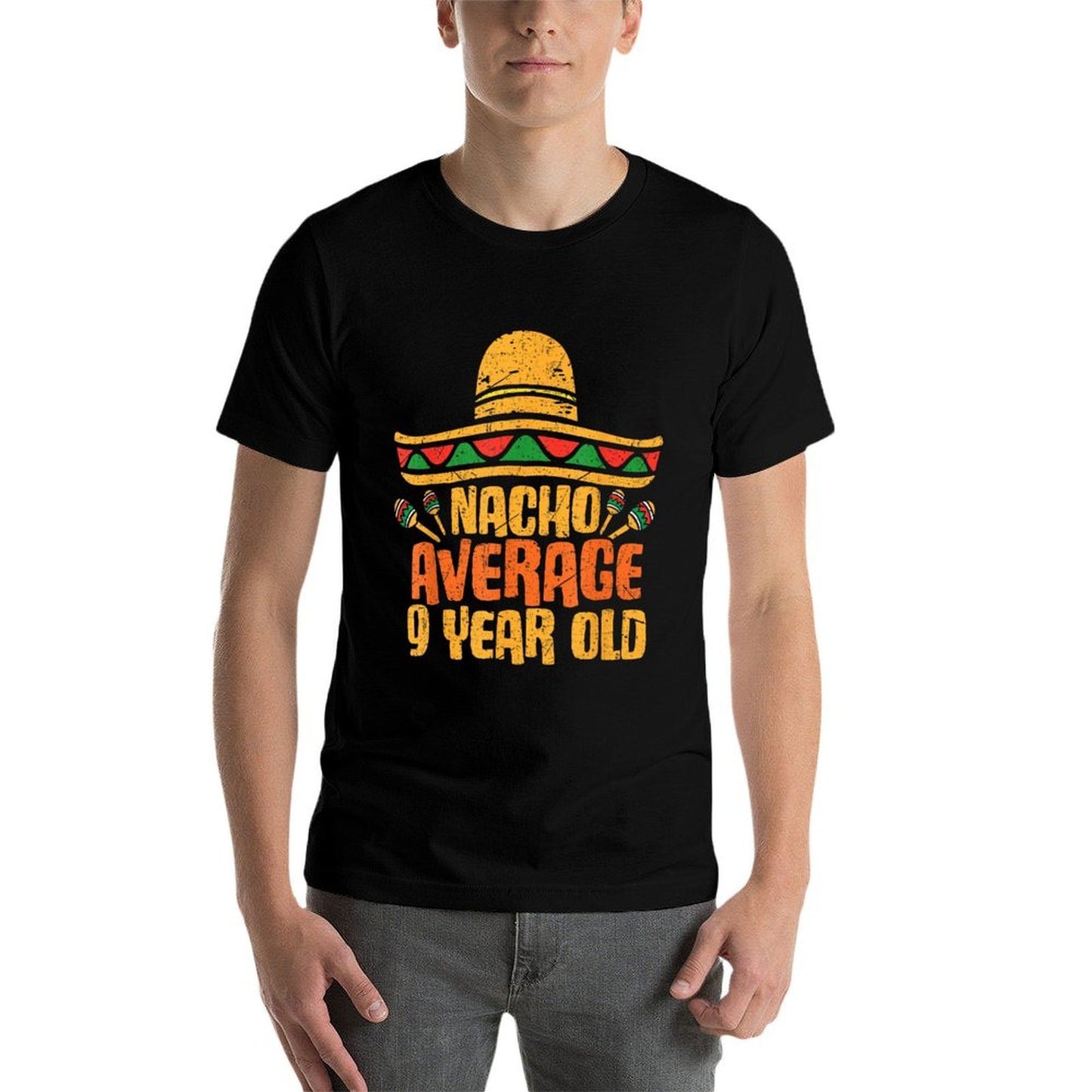 Nacho Average 9 Year Old Happy Cinco De Mayo Birthday Party  Polyester Blend T-Shirt