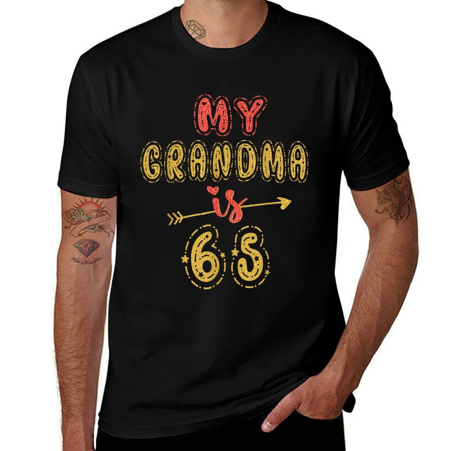 My Grandma Is 65 Years Old Granny 65th Birthday Idea For Her  Heathered Texture T-Shirt