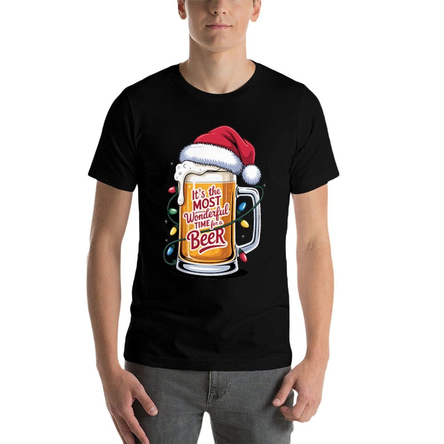 Its The Most Wonderful Time for A Beer Christmas Cheer  Wrinkle-resistant T-Shirt