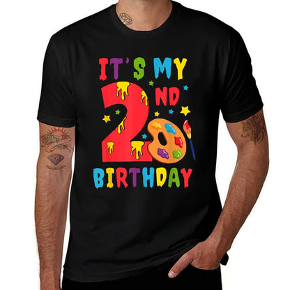 It's My 2nd Birthday 2 Year Old Boy Girl Art Painting Party  Durable T-Shirt
